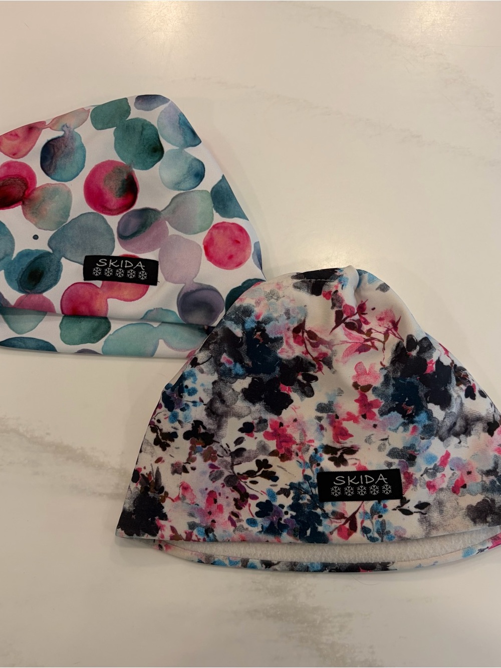 Skida Women's Floral & Watercolor Beanie Duo -  alpine fleece and Nordic